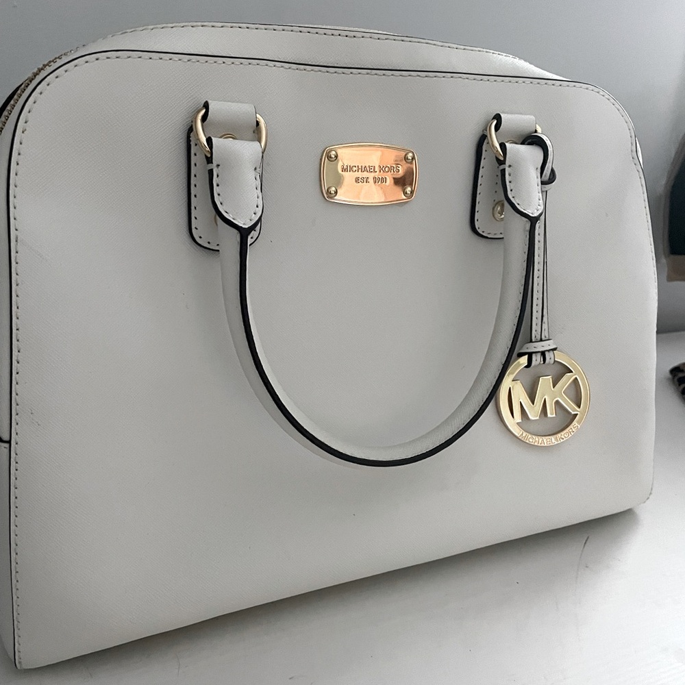 Michael Kors White Leather Handbag